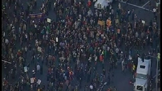 Protesters with the Occupy San Diego movement gathered at Chicano Park early Monday, planning to shut down the Port of San Diego. The action is part of a wider protest across the West Coast aimed at creating a blockade at key ports from Anchorage to San Diego. Kelly McPherson reports.