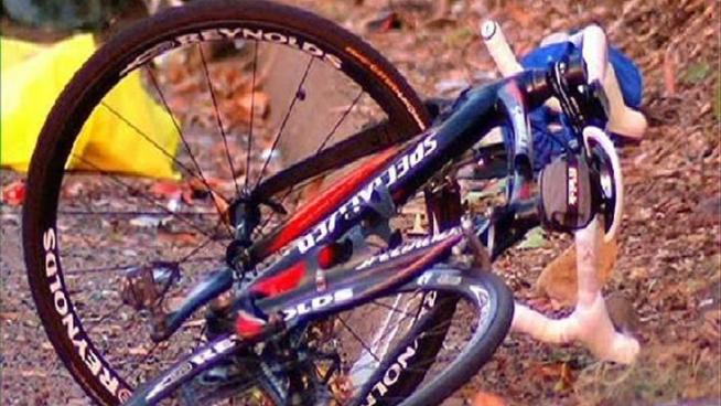An SUV plowed through a fence at highway speeds and slammed into two cyclists using the bike path that parallels State Route 56, killing one of the riders. The accident happened between Camino Del Sur and Black Mountain Road off of SR 56. Mari Payton reports.