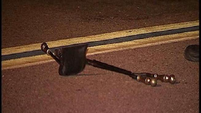 An East County man terrorized his neighbors with a shovel, smashing car windows and refusing to surrender to the authorities before being bitten by a police dog. Kelly McPherson reports.