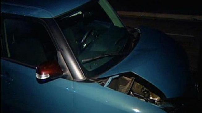An out-of-control driver created a path of destruction in Bay Park, hitting several parked cars before flipping his truck. Monica Dean reports.