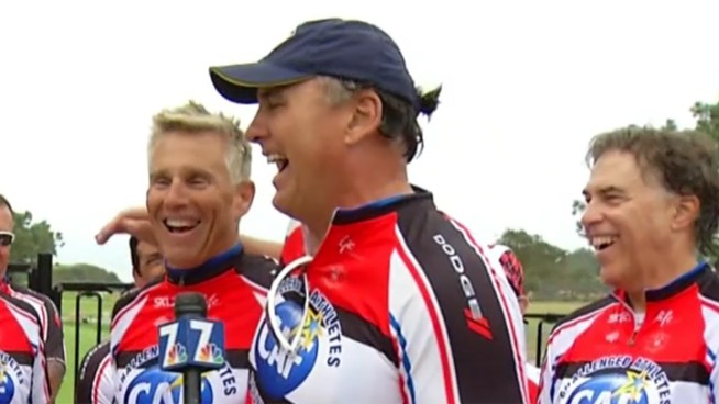 For the last week, 100 challenged athletes, along with some celebrity supporters -- including our own Jim Laslavic -- have biked from San Francisco all the way down the coast to San Diego as part of The Dodge Million Dollar Challenge. The ride is an annual fundraiser benefitting the Challenged Athletes Foundation.