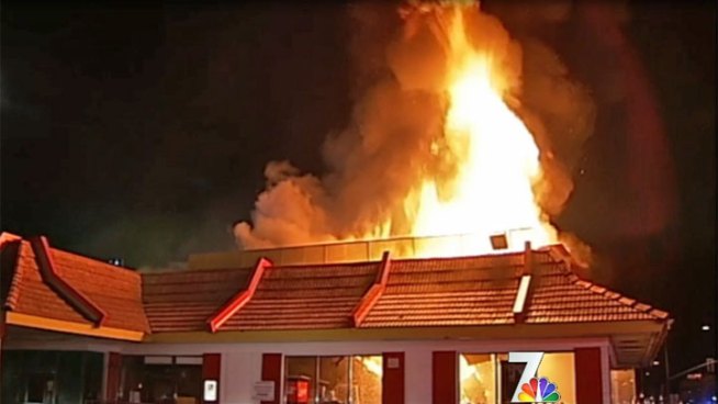 Fire moved through the restaurant located on Valley and Ash Street in Escondido. NBC 7's Brandi Powell reports.