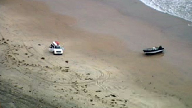 Two people were arrested after a panga boat was found in Black's Beach Monday morning.