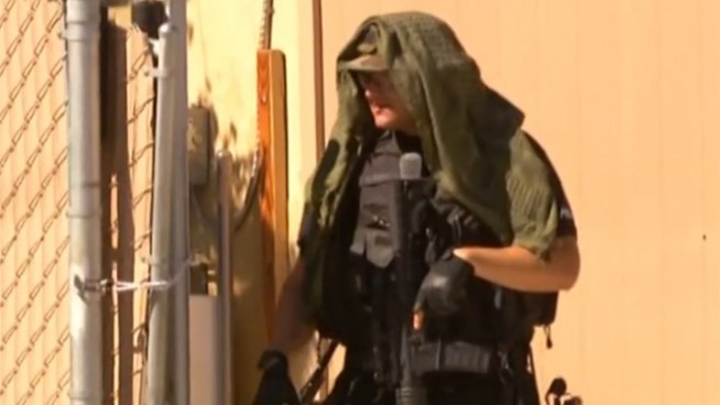 SWAT officials surrounded an Escondido home Wednesday.