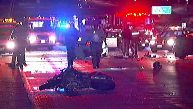 Five vehicles and a motorcycle were involved in a traffic accident along I-15 at SR 56 Thursday evening.