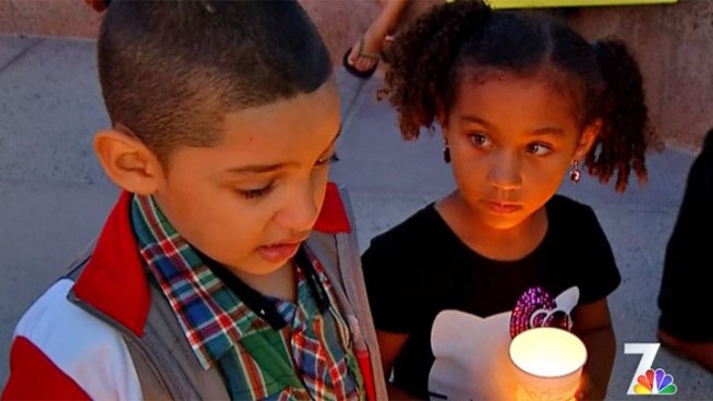 Investigators say Victor Saucedo, a 28 year old former sailor, was killed in a hail of gunfire inside his imperial beach apartment. At a memorial held the day after Saucedo's death, his son spoke about his loss. NBC 7's Tony Shin reports.