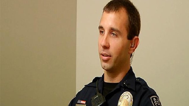 El Cajon police Officer Tim McFarland, 26, dragged Officer Jarred Slocum to safety Sunday after Kevin Collier shot Slocum in the head. McFarland spoke to NBC 7 San Diego's Rory Devine on Wednesday in an exclusive interview.