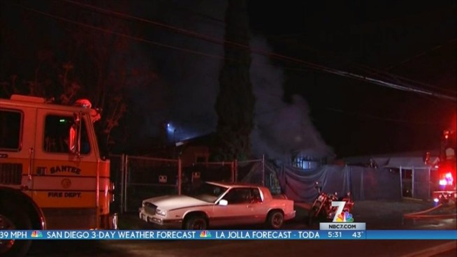 Firefighters say a space heater started the fire where three adults and two children live. NBC 7's Megan Tevrizian reports.