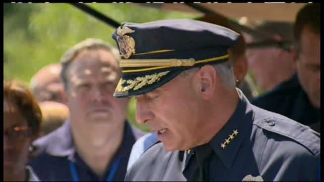 Aurora, Colorado Police Chief Dan Oates updates the media on the deadly rampage at a midnight screening of the Batman movie 