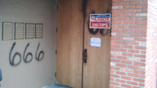 A church was vandalized, then set ablaze in University Heights.