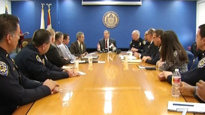 Mayor Bob Filner assembled experts and law enforcement officials Monday to discuss an emergency plan for San Diego schools.