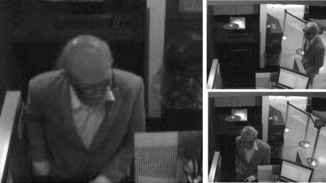 San Diego police are reporting that an armed elderly-looking man robbed a bank inside a grocery a store in La Jolla on Friday evening.
