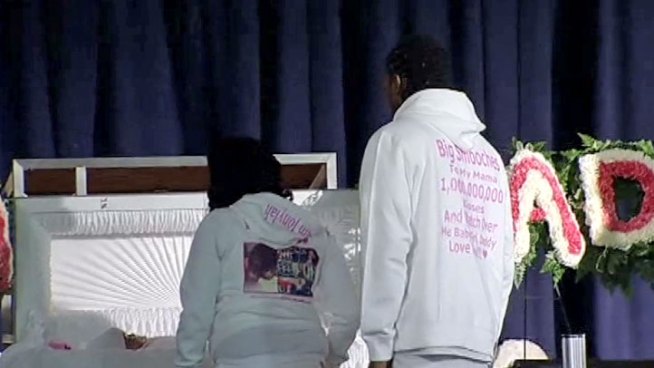 Tuesday's funeral for 6-month-old Jonylah Watkins was more than just a chance to say good-bye. Christian Farr reports.