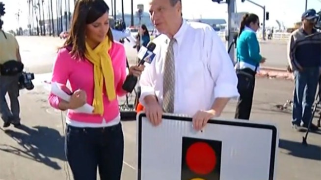 Mayor Bob Filner spoke with NBC 7 reporter Megan Tevrizian about the red light cameras that will be taken down from city intersections.