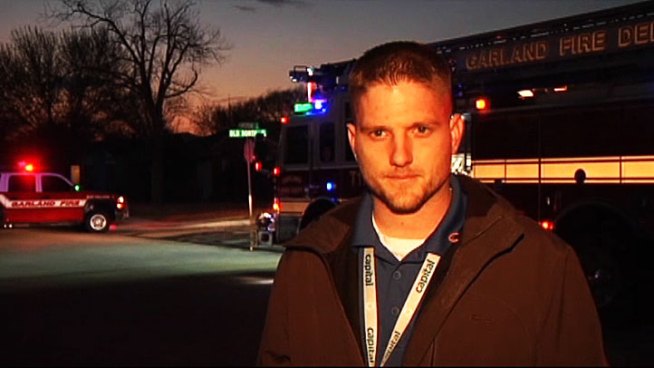 A door-to-door salesman selling home fire alarms noticed smoke coming from a Garland home, heard a woman screaming and broke a window to rescue her.