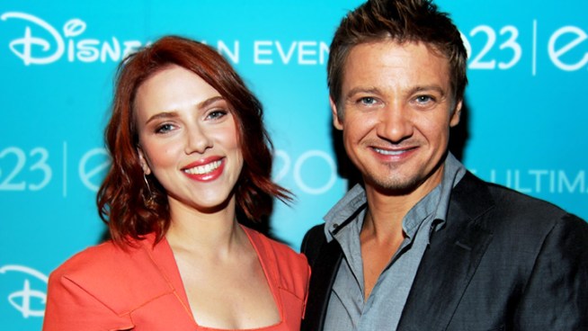 Jeremy Renner and Scarlett Johansson say why they think Mark Ruffalo has the coolest superhero costume in their new movie, 