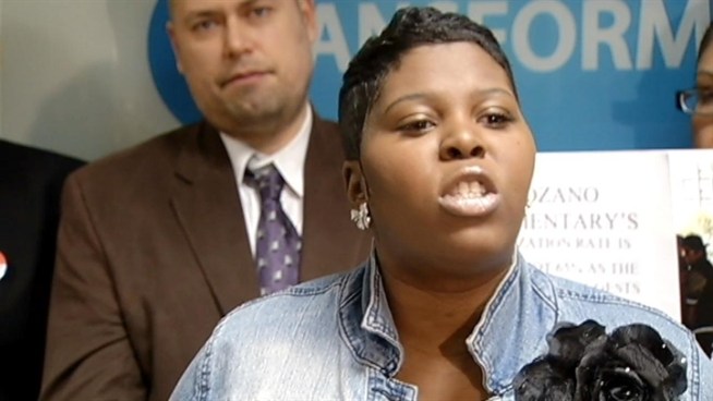 LaSharra Wilson, whose 10-year-old autistic son attends John M Smyth Elementary School, says behavioral problems are likely on the horizon if the students are forced to change schools.
