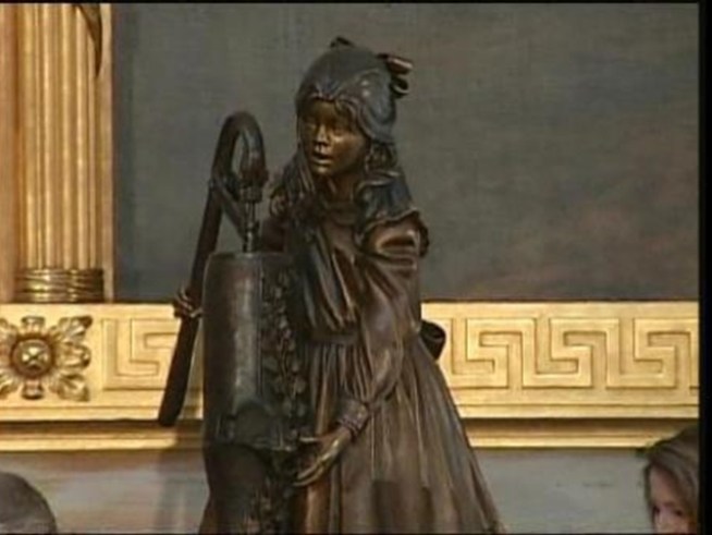 A Helen Keller statue was unveiled Wednesday at the Capitol.
