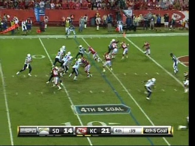 The Chargers were expected to win their season opener in <a title=