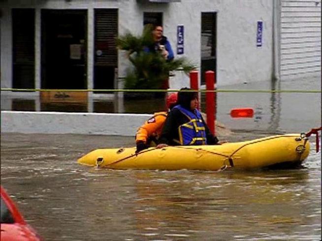A pregnant woman was one of the first to be rescued.