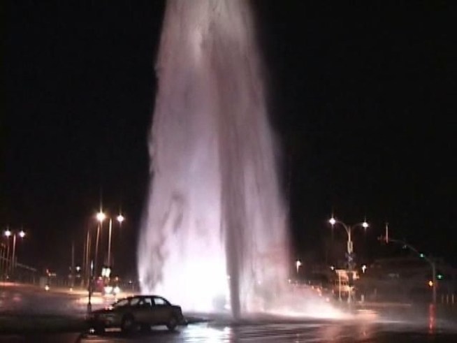 Someone crashed into a fire hydrant on Harbor Drive.