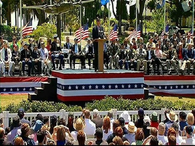 GOP Presidential candidate Mitt Romney and Senator John McCain spoke Monday morning to veterans and supporters. Romney stressed the need for a stronger military and a foreign policy that doesn't imprint on European ideas. Gene Cubbison spoke to Katerine Humberstone of RB about her impressions of the speech.