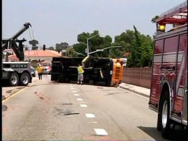 A school bus carrying <a title=