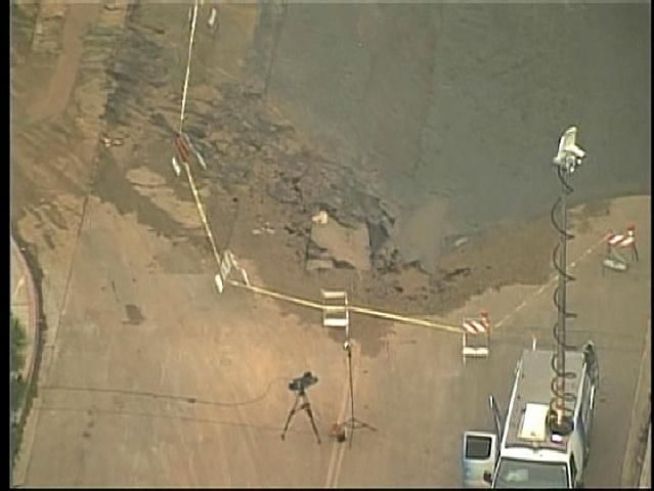 A sinkhole opened up in Grantville early Friday morning. Megan Tevrizian spoke to the man who accidentally drove into the sinkhole.