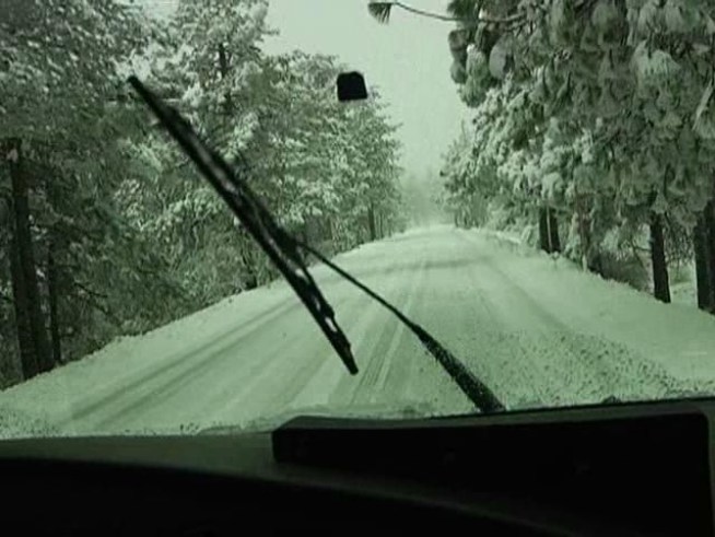 Raw Video: Take a drive through a white wonderland.