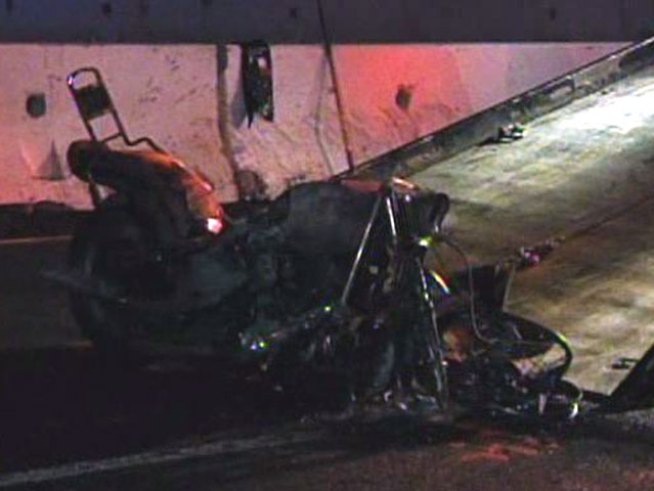 Motorcycle Collides with CHP, Caltrans