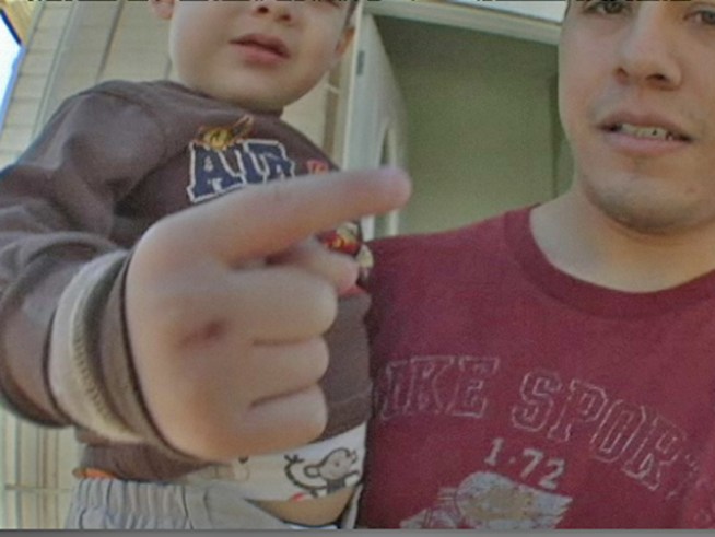 Little boy nearly lost his finger after slipping his arm in the hole of his father's pickup truck.