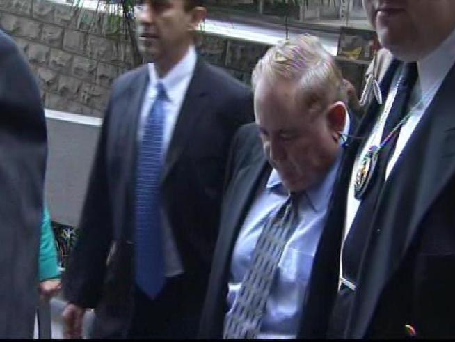 The former Bell city manager arrives at a downtown LA courthouse.