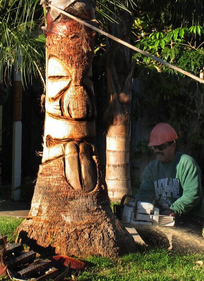 Chainsaw Ends Tiki Tree Fight (Maybe)