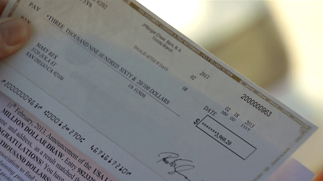 Lately scam artists have been sending people in San Diego real checks. Mike Rex talks to Consumer Bob about his experience.
