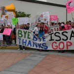 Darrell Issa protest banner