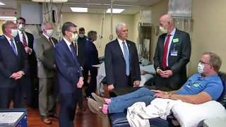 Vice President Mike Pence visits the Mayo Clinic without a mask