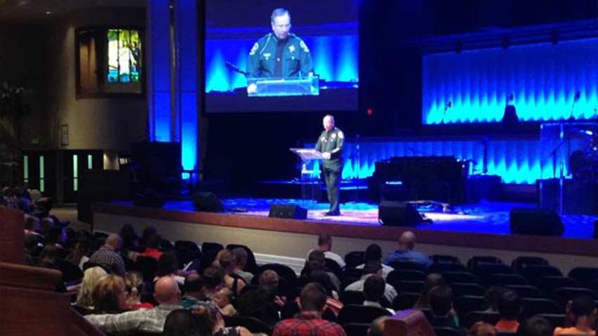 061815 sheriff grady judd preaching in uniform WFLA