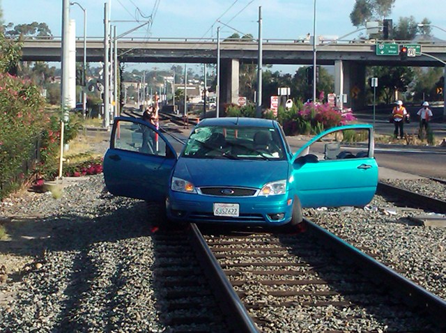 trolley track crash