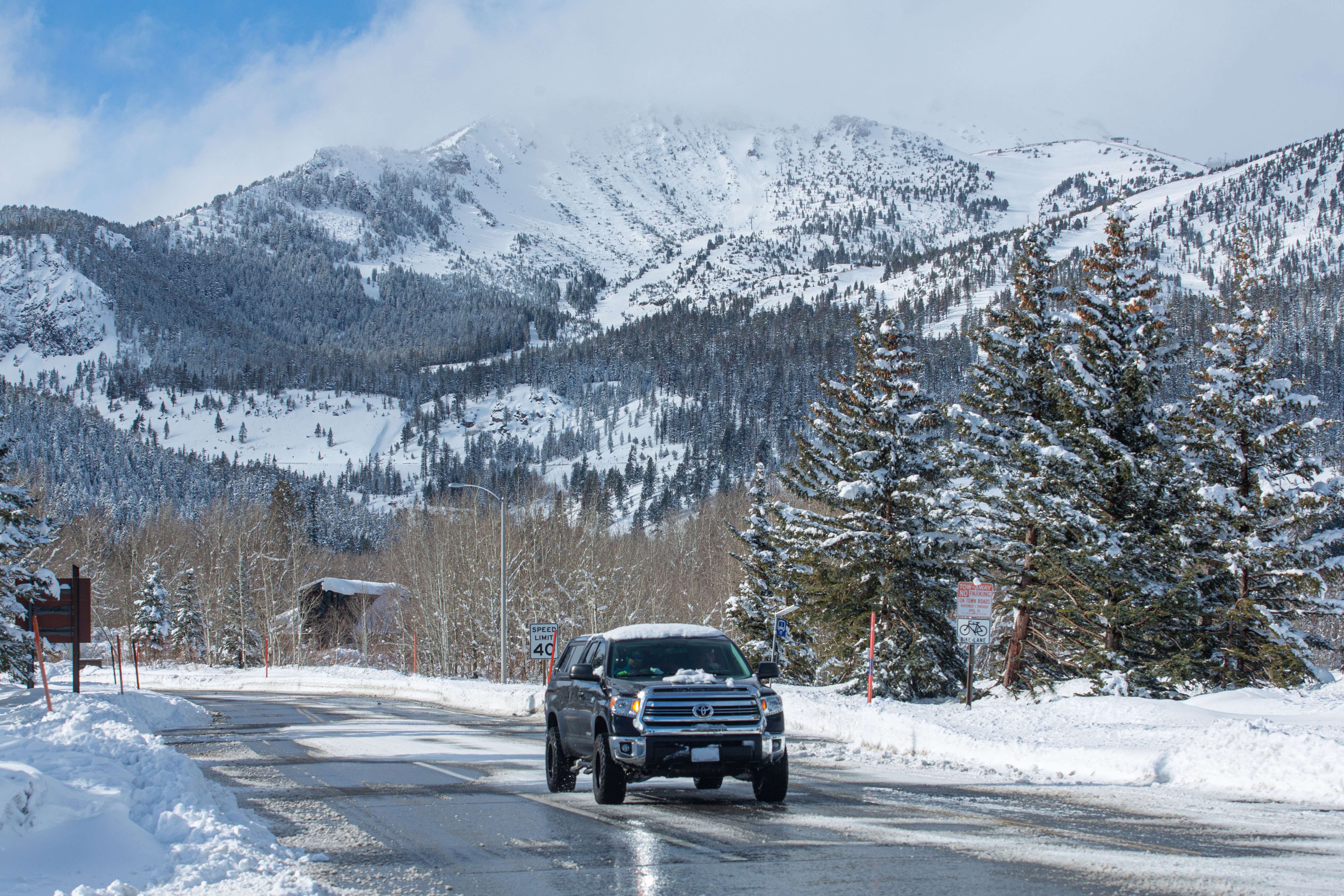 After two more feet of snow fell over the weekend, Mammoth Mountain was completely open top-to-bottom, with the most skiable acres currently open in the country, on Monday, Dec. 9, 2019.