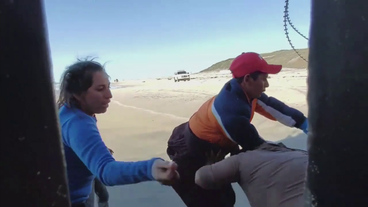 Video Shows Dozens Slip Through Hole in Border Wall, Run Into US NBC
