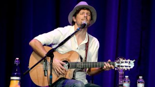 Musician Jason Mraz performs onstage during the Country Music Hall Of Fame; Museum's "All For The Hall" fundraising concert at Club Nokia on March 4, 2014 in Los Angeles, California.