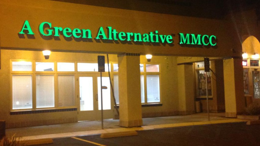 A green alternative medical marijuana collective pot shop