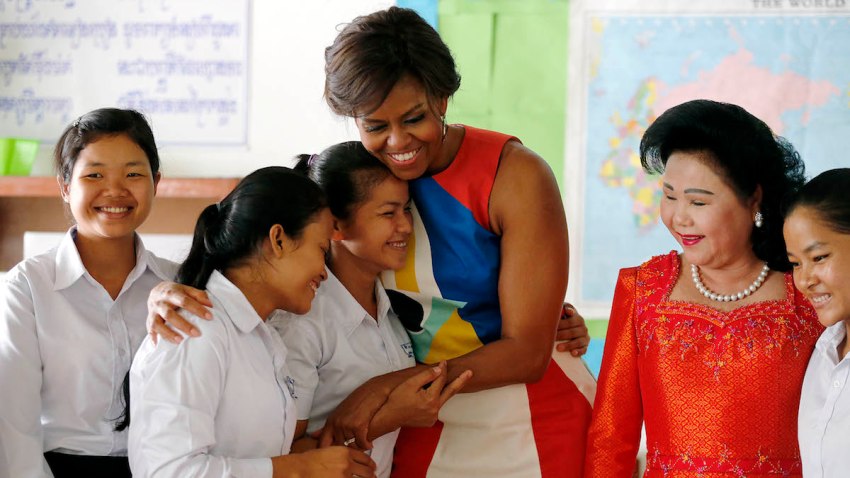 APTOPIX Cambodia US Michelle Obama