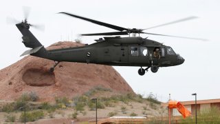 Arizona National Guard Black Hawk helicopter takes off