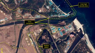 Satellite image of Wonsan complex in Wonsan, North Korea.