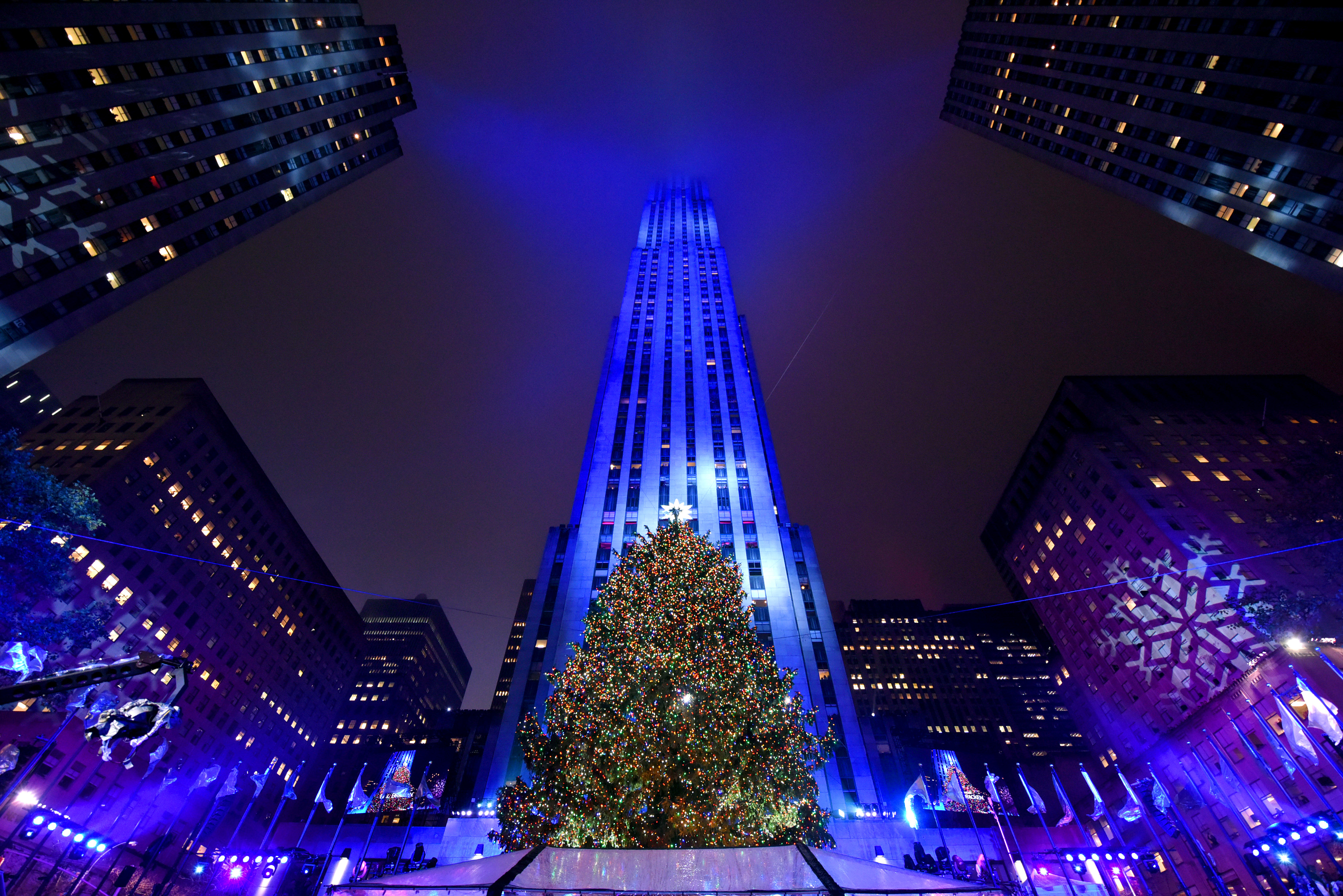 The Rockefeller Center Christmas Tree is lit at the 83rd Annual Rockefeller Center Christmas Tree Lighting Ceremony, Dec. 2, 2015, in New York.