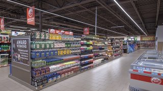 The interior of an Aldi supermarket