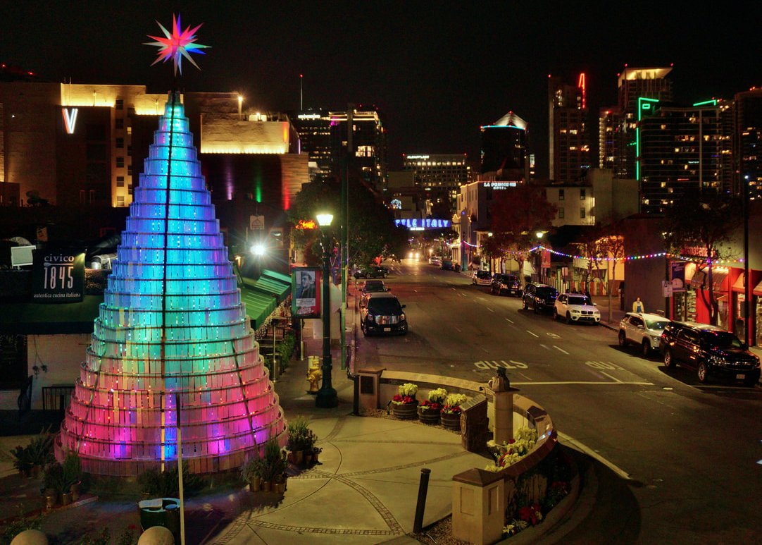 Little Italy Christmas Tree Lights Up the Community NBC 7 San Diego