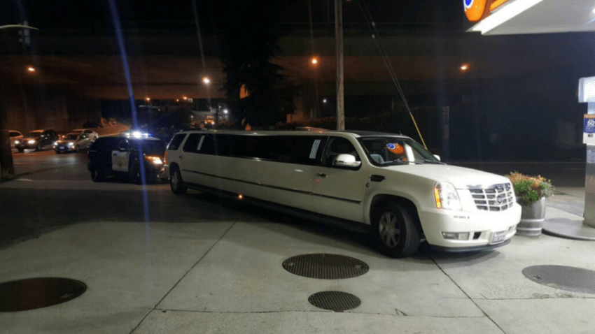 ’We Don’t Always Ruin Parties’: CHP Cruiser Pushes Out-of-Gas Limo to ...