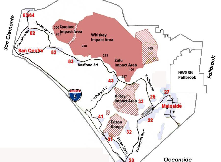Pendleton Range Map Crews Battle Pair of Wildfires on Camp Pendleton – NBC 7 San Diego